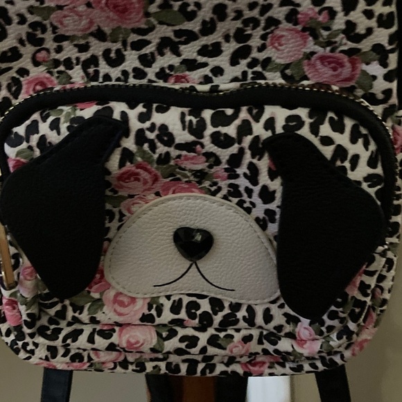 Betsey Johnson Pink Floral Dog Mini Backpack
